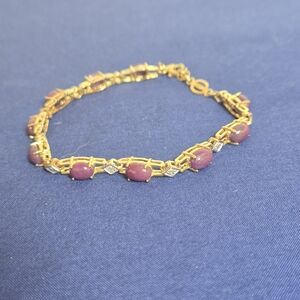 Elegant Gold and Ruby Women's Bracelet